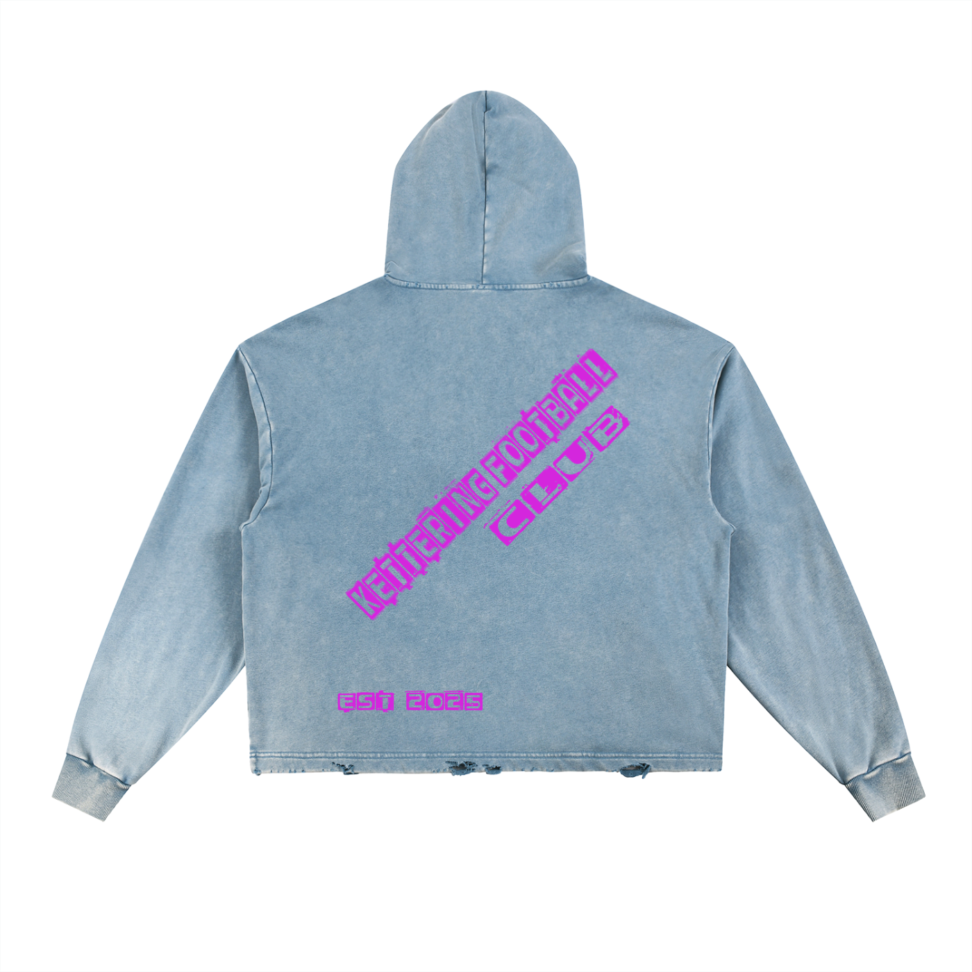 Vintage Washed Frayed-Hem Hoodie