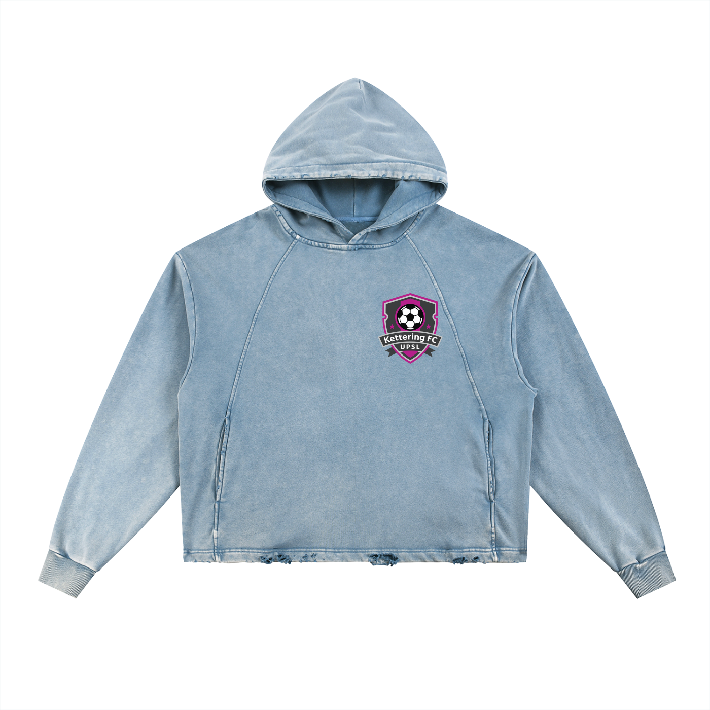 Vintage Washed Frayed-Hem Hoodie