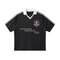 Contrast Collar Striped Soccer Jersey