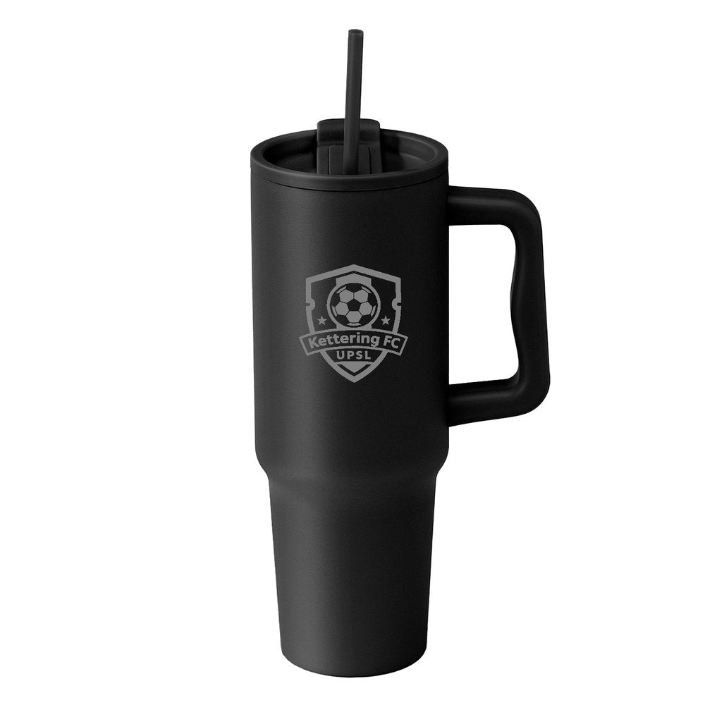 Recycled Stainless Steel Double-Wall Tumbler with Straw – 40 oz.