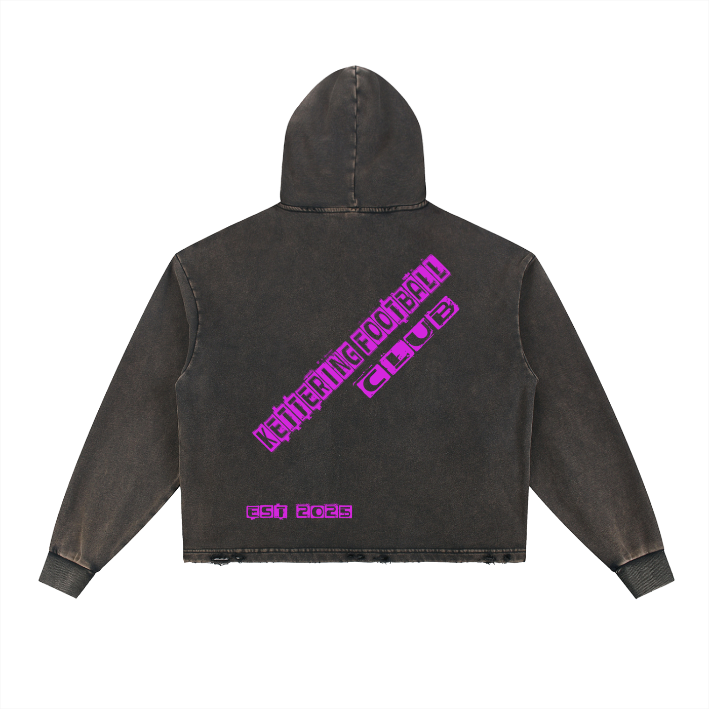 Vintage Washed Frayed-Hem Hoodie